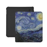 Lunso Kobo Libra Colour hoes (7 inch) - Vegan Saffiano Leren sleepcover - Van Gogh Sterrennacht - thumbnail