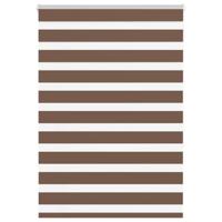 VidaXL Zebra rolgordijn 100x150 cm stofbreedte 95,9 cm polyester bruin - thumbnail