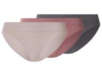 esmara Set van 3 geribde dames onderbroeken (grijs/roze/beige, S (36/38)) - thumbnail