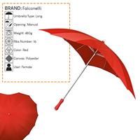 Impliva - hartvormige paraplu - uv-bescherming - ø 84 cm - rood - thumbnail