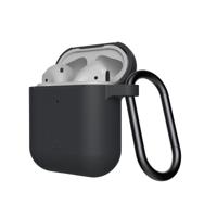 U by UAG [U] DOT Soft Touch siliconen hoes Apple Airpods 2 (2019) / Apple Airpods 1 (2016) [Wireless Charging compatibel (LED zichtbaar), Lightning-aansluiting afdekking, karabijnhaak] zwart - thumbnail