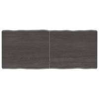 Tafelblad natuurlijke rand 120x50x(2-6)cm eikenhout donkerbruin - thumbnail