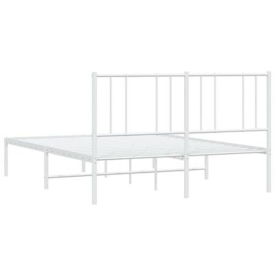 Bedframe met hoofdbord metaal wit 160x200 cm Bedframe met hoofdbord metaal wit 160x200 cm
