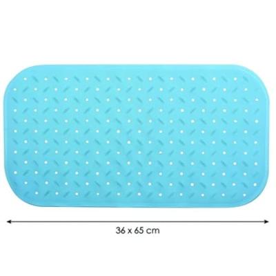 MSV Douche|bad anti-slip mat badkamer - rubber - turquoise - 36 x 65 c