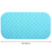 MSV Douche|bad anti-slip mat badkamer - rubber - turquoise - 36 x 65 c - thumbnail