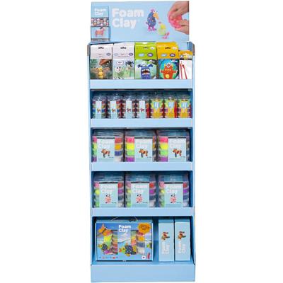 Foam Clay Vloerdisplay ® - zelf in te richten, h: 1560 mm, d: 390 mm, b: 580 mm, diverse kleuren, 102 eenh./ 1 doos