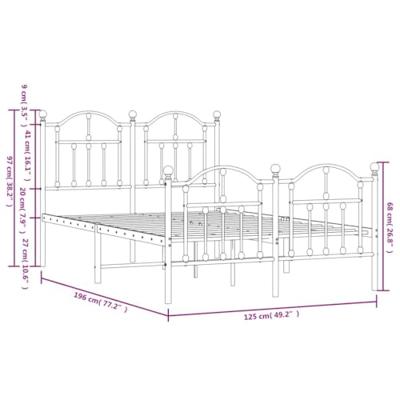 Bedframe met hoofd- en voeteneinde metaal wit 120 x 190 cm - thumbnail