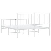 Bedframe met hoofd- en voeteneinde metaal wit 135x190 cm - thumbnail