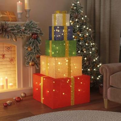 VidaXL Kerstdecoratie geschenkdoos 250 led&apos;s warm wit