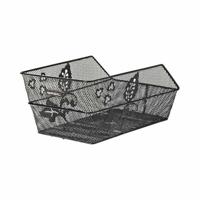 Basil cento flower- fietsmand - achterop - zwart - thumbnail