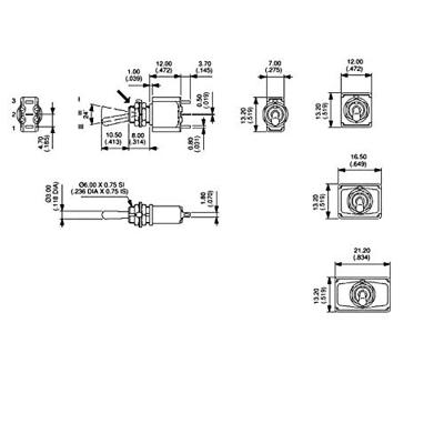 APEM 5559A 5559A Tuimelschakelaar 250 V/AC 3 A 3x aan/uit/aan Continu/0/continu 1 stuk(s)