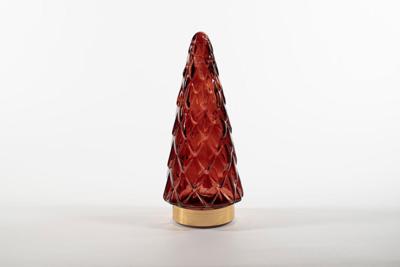 Tree Glass 10,5 x 24,5 cm Burgundy With Golden Base 10Led Anna's Collection - Annas collection