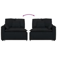 Modulaire bank Armleuning eindmodule met kussens 100 cm zwart - thumbnail