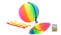 John Toy Regenboogbal maat 5 met koord - thumbnail
