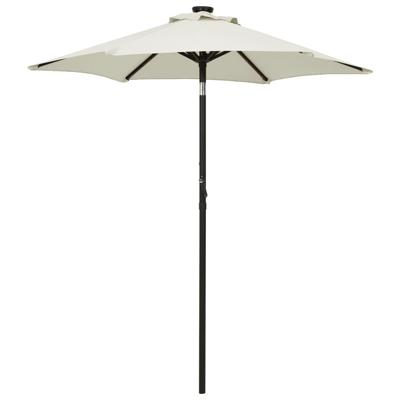 VidaXL Parasol met led-verlichting 200x211 cm aluminium zandkleurig