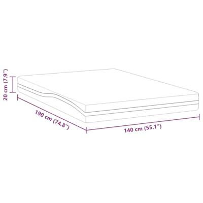 Matrassen Wit, Grijs 140 x 190 cm 100% polyester jacquard stof Matrassen Wit, Grijs 140 x 190 cm 100% polyester jacquard stof