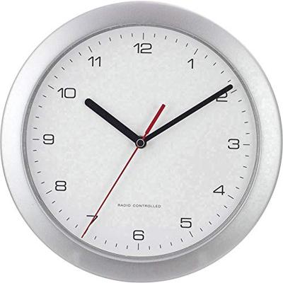 EUROTIME 56787 Wandklok Zendergestuurd 25 cm x 3.8 cm Zilver