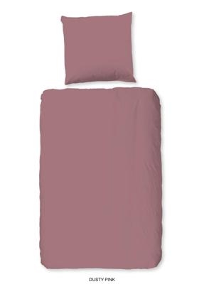HIP Dekbedovertrek "uni dessin" - Roze - (240x200/220 cm) - Katoen Satijn