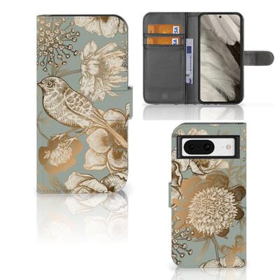 Hoesje voor Google Pixel 8 Vintage Bird Flowers Hoesje voor Google Pixel 8 Vintage Bird Flowers