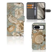 Hoesje voor Google Pixel 8 Vintage Bird Flowers - thumbnail