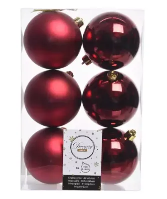 Kerstbal plastic glans-mat 80 mm ossenbloed KSD - Ksd Kerstbal plastic glans-mat 80 mm ossenbloed KSD - Ksd