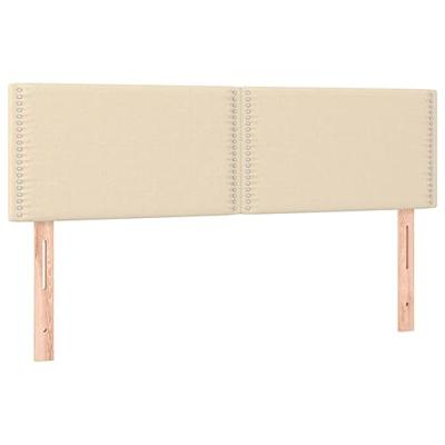 Boxspring met matras stof crèmekleurig 140x190 cm