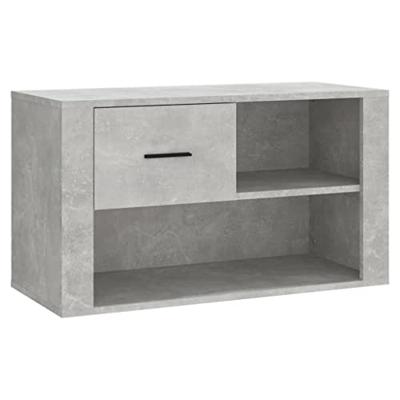 VidaXL Schoenenkast 80x35x45 cm bewerkt hout betongrijs VidaXL Schoenenkast 80x35x45 cm bewerkt hout betongrijs