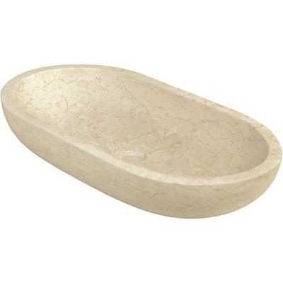 Waskom Imso Lavabo Ovale Beige Marmer 35x70x15cm Waskom Imso Lavabo Ovale Beige Marmer 35x70x15cm