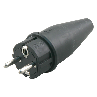 ABL Stekker | RA | Volrubber | 10/16A | Zwart - 00.110.15