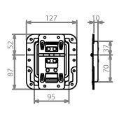 Adam Hall 270755 Medium inbouw stopscharnier met verzet en revet bescherming - thumbnail