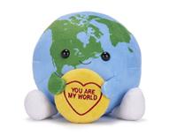 Love Hearts Aarde knuffel - You are my world - 18 cm - thumbnail
