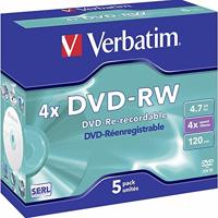 Verbatim 43285 DVD-RW disc 4.7 GB 5 stuk(s) Jewelcase Herschrijfbaar - thumbnail