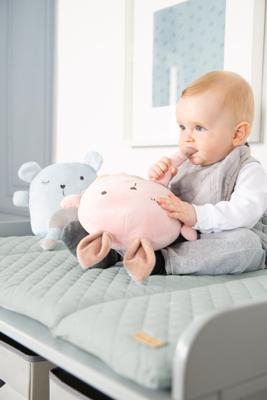 Verschoonmat - ROBA - Konijnengezicht - 85 x 75 cm - Matgroen