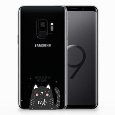 Samsung Galaxy S9 Telefoonhoesje met Naam Cat Good Day Samsung Galaxy S9 Telefoonhoesje met Naam Cat Good Day
