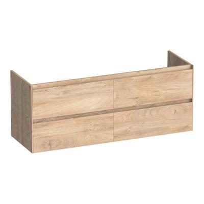 Brauer Inspire - Onderkast - 140 cm - met 4 Softclose Lades Greeploos en 2 Sifon Uitsparingen - Forest Wheat