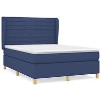 Boxspring met matras stof blauw 140x190 cm - thumbnail