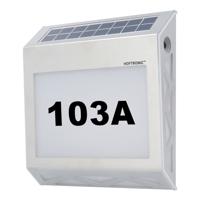 Numa - LED Solar Huisnummer - Wandlamp - 3000K Warm wit - 40 Lumen - Schemerschakelaar - Polykristal solar - IP65 - Zilver - Solar huisnummerverlichting - thumbnail