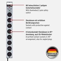 Brennenstuhl 1153340318 Overspanningsveilige stekkerdoos Zilver Randaarde stekker 1 stuk(s) - thumbnail