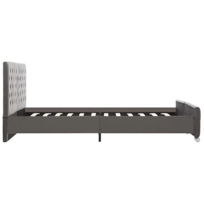 Bedframe fluweel grijs 160x200 cm Bedframe fluweel grijs 160x200 cm