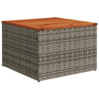 4-delige Loungeset met kussens poly rattan grijs - thumbnail