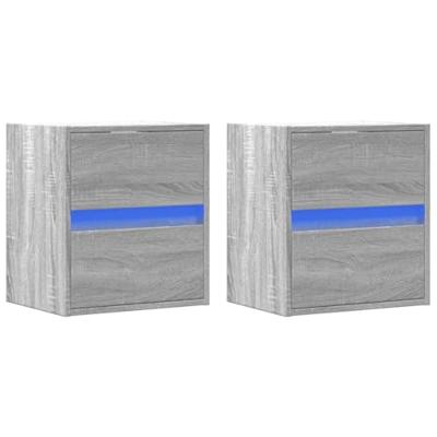 Tv-wandmeubels met LED 2 st 41x31x45 cm grijs sonoma eikenkleur
