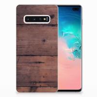 Samsung Galaxy S10 Plus | Bumper Hoesje | Old Wood - thumbnail