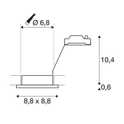 SLV InbouwspotDolix Out GU10 Square voor buiten titaan - 1001172