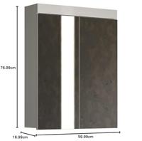 AMANDA badkamermeubel - 2 spiegeldeuren - L60 x D17 x H77 cm - Wit - TRENDTEAM - thumbnail