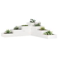 VidaXL Plantenbak 4-laags 106x104,5x36 cm massief grenenhout wit - thumbnail
