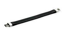 ROLINE USB 3.2 Gen 2 siliconen kabel, met PD (Power Delivery) 20V3A, Emark, C-C, ST/ST, zwart, 11 cm - thumbnail