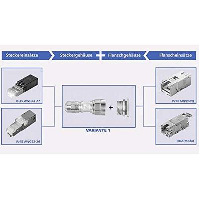 Telegärtner 100007460 STX V1 RJ45-stekkerset kunststof variant 1 Stekker, recht Aantal polen: 8P8C Zwart 1 stuk(s)