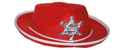 Sheriff Hoed Kind Rood (50cm)