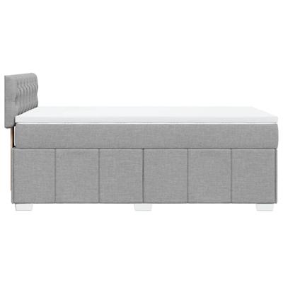 Boxspring met matras stof lichtgrijs 140x200 cm - thumbnail