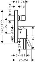 Afbouwdeel Badmengkraan Inbouw Finoris HansGrohe Eengreeps Chroom - thumbnail